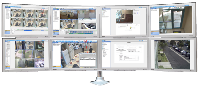 exacqVision Pro vms software displayed on video wall